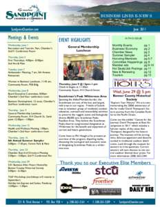 BUSINESS LINES E-NEWS SandpointChamber.com June[removed]Meetings & Events