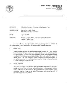 CLIENT SECURITY FUND COMMITTEE Second Floor - Suite One[removed]Main Street East Hartford, Connecticut[removed][removed]