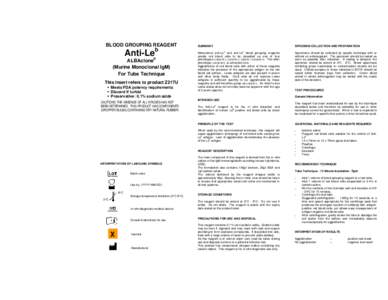 Package Insert - ALBAclone (Alba Bioscience Limited) Anti-Le(b) Reagent