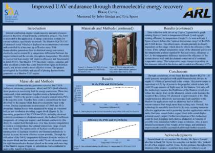 Improved UAV endurance through thermoelectric energy recovery Blaise Curtis Mentored by John Gerdes and Eric Spero Introduction