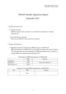 GMS Monthly Operations Report