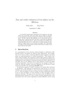 Fast and stable evaluation of box-splines via the BB-form Minho Kim J¨org Peters