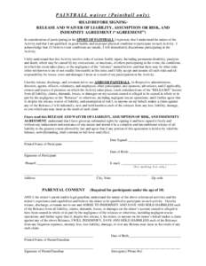 Microsoft Word - RELEASE AND WAIVER OF LIABILITY paintball.doc