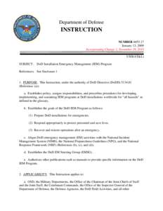 DoD Instruction[removed], January 13, [removed]Incorporating Change 1, November 19, 2010