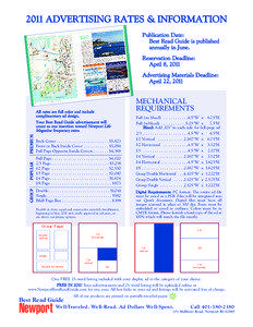 2011 ADVERTISING RATES & INFORMATION Publication Date: Best Read Guide is published