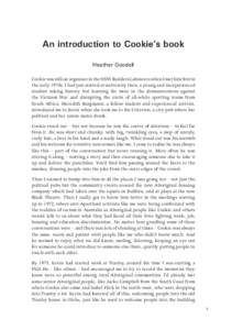 An introduction to Cookie’s book Heather Goodall Cookie was still an organiser in the NSW Builders Labourers when I met him first in the early 1970s. I had just started at university then, a young and inexperienced stu