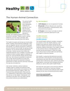 The Human-Animal Connection The animal health community has been developing medicines for animals for more