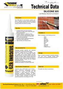C1/SfB Yt4 March 2010 SILICONE 825 Low Modulus Neutral Cure Sealant