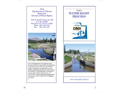 Utah Department of Natural Resources Division of Water Rights  Utah’s