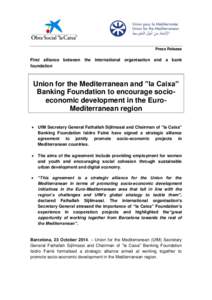 Union for the Mediterranean / La Caixa / Euro-Mediterranean Partnership / Politics / Foreign relations / Government