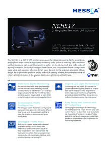 NCH517  2 Megapixel Network LPR Solution 1/2.7” Lumii sensor, H.264, ICR day/ night, multi-lane capture, Intelligent