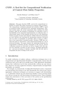 CVPP: A Tool Set for Compositional Verification of Control–Flow Safety Properties Marieke Huisman1 and Dilian Gurov2, 1  2