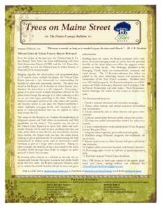 Trees on Maine Street  The Project Canopy Bulletin  January/February 2011  