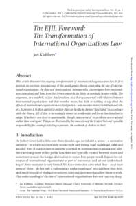 The European Journal of International Law Vol. 26 no. 1 © The Author, 2015. Published by Oxford University Press on behalf of EJIL Ltd. All rights reserved. For Permissions, please email:  Th