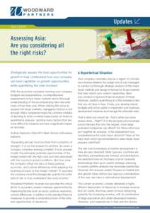 Updates April 2009 Assessing Asia: Are you considering all the right risks?