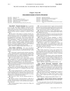 Chapter Trans 202, Wisconsin Admin. Code, Wisconsin Scenic Byways Program