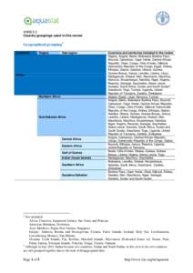 ANNEX 2 Country groupings used in this review Geographical grouping1 Continent