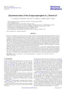 Astronomy & Astrophysics A&A 554, A52[removed]DOI: [removed][removed]