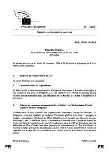 [removed]PARLEMENT EUROPÉEN Délégation pour les relations avec Israël  D-IL_PV(2014)1111_1