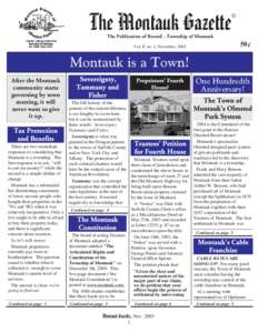 The Montauk Gazette  © The Publication of Record - Township of Montauk