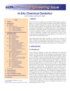 Engineering Issue In-Situ Chemical Oxidation Scott G. Huling1 and Bruce E. Pivetz2 Index I.