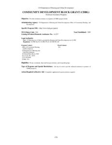 United States Department of Housing and Urban Development / Affordable housing / Housing / Federal assistance in the United States / Public housing in the United States / Economy of the United States / Economy / Mortgage industry of the United States / Community Development Block Grant / HOME Investment Partnerships Program / Administration of federal assistance in the United States / Section 8