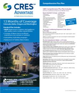 Comprehensive Plus Plan $405 Comprehensive Plus Plan Includes: ($370 for Condominium/Townhouse/Mobile Home) Buyer’s Standard Coverage—a $290 value By Fidelity National Home Warranty