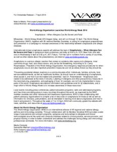 Allergology / Respiratory diseases / Immune system / Food allergies / World Allergy Organization / Allergy / Anaphylaxis / Allergen / American College of Allergy /  Asthma & Immunology / Medicine / Health / Immunology