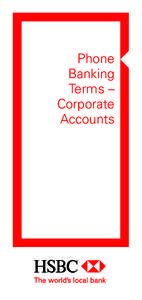 Phone Banking Terms – Corporate Accounts