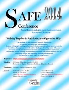 S  AFE Conference Social Justice and Anti-racist Anti-oppressive Forum on Education