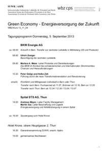 SVWR | ASPE Schweizerischer Verband der Lehrkräfte für Wirtschaft und Recht Association Suisse des Professeurs d’Économie et de Droit Associazione Svizzera dei Professori della Economia e del Diritto  Green Economy 