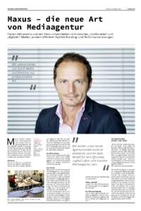 GROSSES AGENTURPORTRAIT  Freitag, 30. Oktober 2015 medianet.at