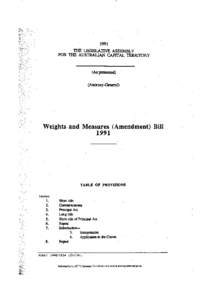 1991 THE LEGISLATIVE ASSEMBLY FOR THE AUSTRALIAN CAPITAL TERRITORY (As presented) (Attorney-General)