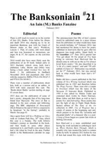 #  The Banksoniain 21 An Iain (M.) Banks Fanzine February 2015