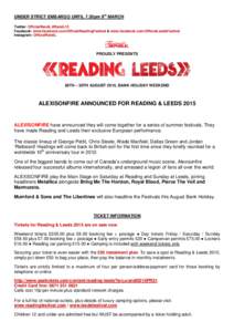 Reading and Leeds Festivals / Leeds / Tuborg Brewery / BBC Introducing / BBC Radio 1 / Broadcasting / Reading and Leeds Festivals line-ups / BBC music / British music / Radio