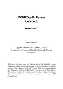 UCDP Dyadic Dataset Codebook VersionLotta Themnér Uppsala Conflict Data Program (UCDP)