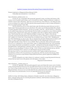 Southern Campaign American Revolution Pension Statements & Rosters Pension Application of Bingamond Barns (Barnes) S12970 Transcribed and annotated by C. Leon Harris State of Kentucky Gallatin county sct. On this 10th da