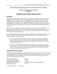 Illinois Coastal Management Program 2011 This Issue Paper contains opinions that may or may not be the policy of the IDNR. Illinois Coastal Management Program