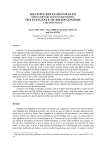 MULTIPLE ROLES AND HEALTH AMONG BRITISH AND FINNISH WOMEN: THE INFLUENCE OF SOCIOECONOMIC CIRCUMSTANCES*