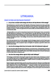 LITHUANIA  LITHUANIA WHAT IS YOUR AID FOR TRADE STRATEGY? 1.