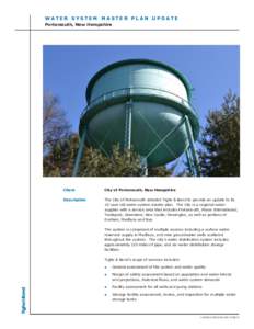 WATER SYSTEM MASTER PLAN UPDATE Portsmouth, New Hampshire Client  City of Portsmouth, New Hampshire