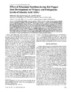 Effect of Potassium Nutrition during Bell Pepper Seed Development on Vivipary and Endogenous Levels of Abscisic Acid (ABA)