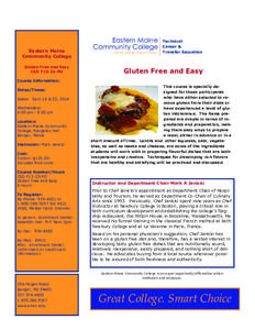 Eastern Maine Community College Gluten Free and Easy CED F13-23-PO  Eastern Maine