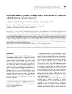 Journal of Exposure Analysis and Environmental Epidemiology[removed], 197 – 203 # 2002 Nature Publishing Group All rights reserved[removed]/$25.00 www.nature.com/jea  Residential radon exposure and lung cancer: Va