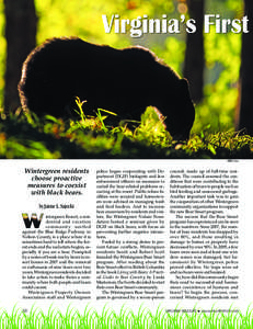 Wintergreen residents choose proactive measures to coexist with black bears.  W