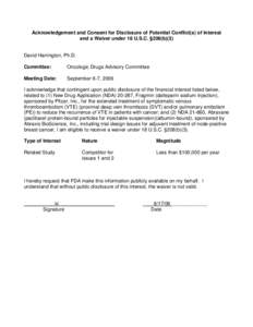 Disclosure Document for an 18 U