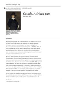 National Gallery of Art NATIONAL GALLERY OF ART ONLINE EDITIONS Dutch Paintings of the Seventeenth Century Ostade, Adriaen van Dutch, [removed]