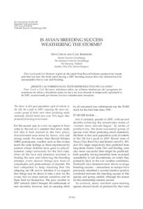 Bird Populations 10:[removed]Reprinted with permission BTO News 279:19-20 © British Trust for Ornithology[removed]IS AVIAN BREEDING SUCCESS