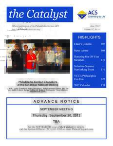 the Catalyst Official publication of the Philadelphia Section, ACS June[removed]http://philadelphia.sites.acs.org/