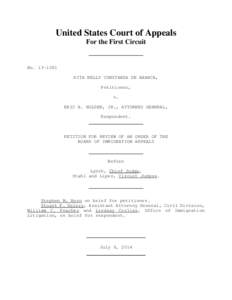 United States Court of Appeals For the First Circuit No[removed]RITA NELLY CONSTANZA DE ABARCA, Petitioner,